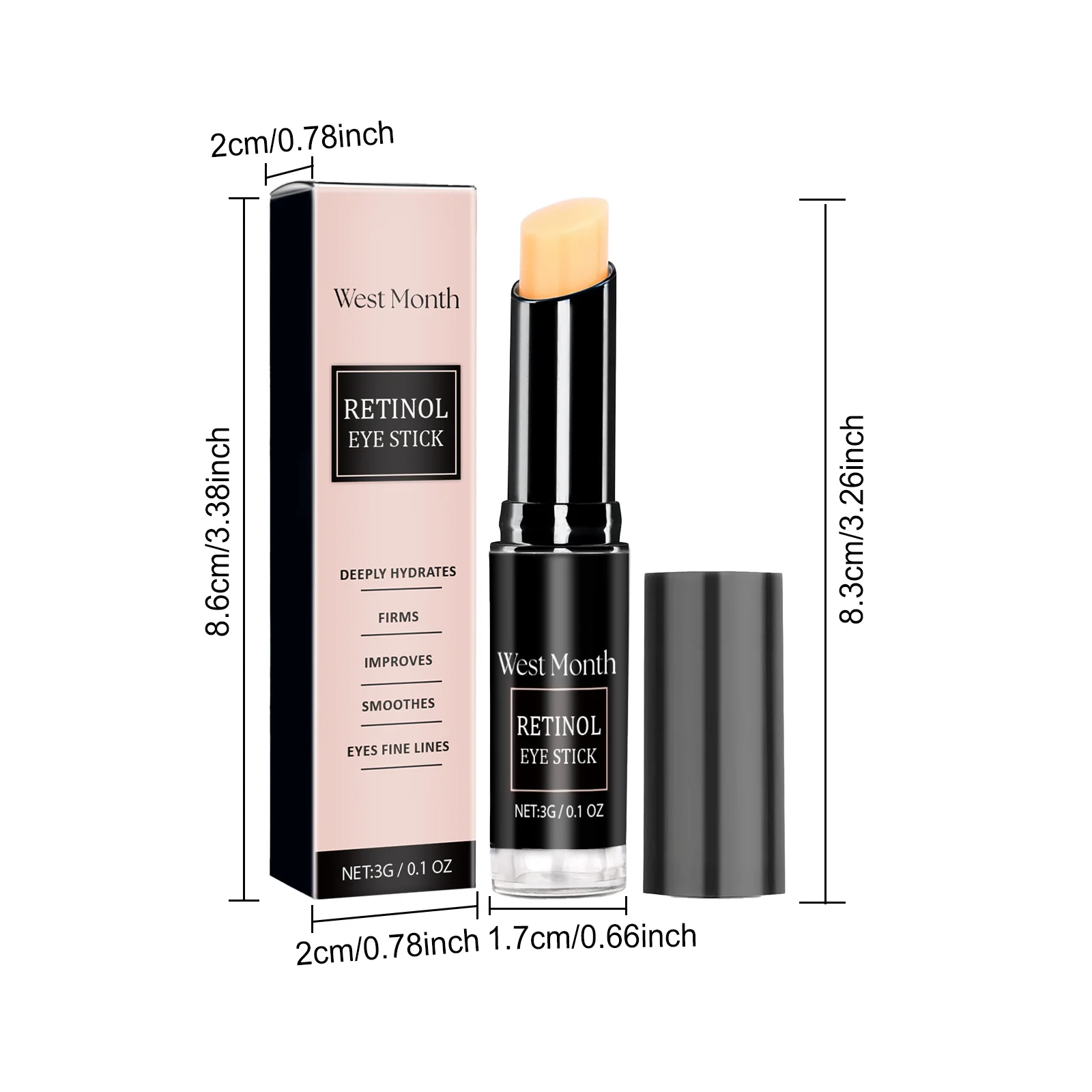 Retinol Anti-Aging Eye Stick for Hydration, Fine Lines, Dark Circles & Firming 1 retinol anti aging eye stick 3g wes 2yen44pg desc 1
