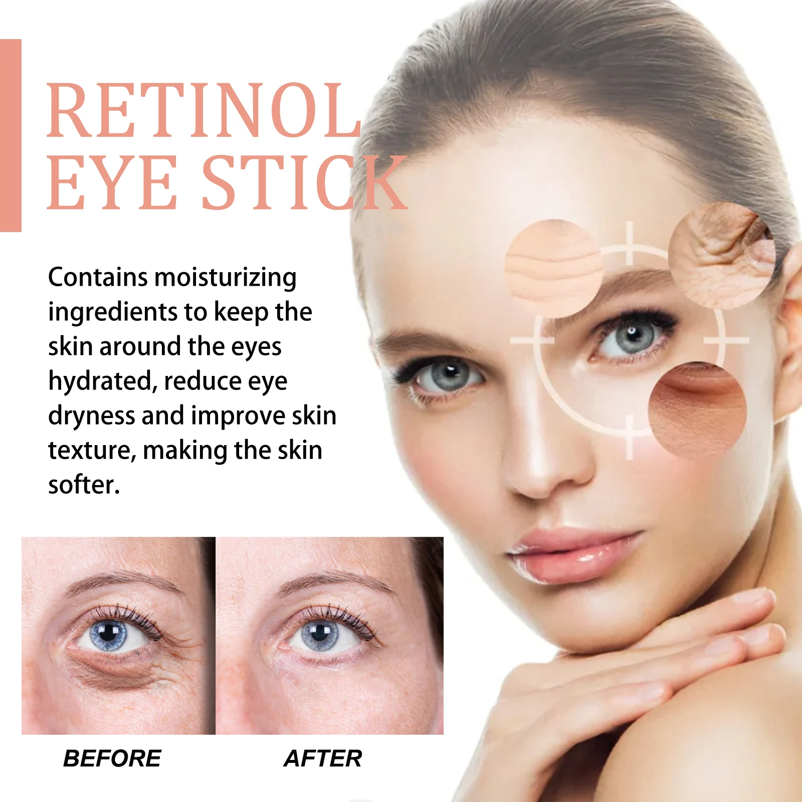 Retinol Anti-Aging Eye Stick for Hydration, Fine Lines, Dark Circles & Firming 5 retinol anti aging eye stick 3g wes 2yen44pg desc 5