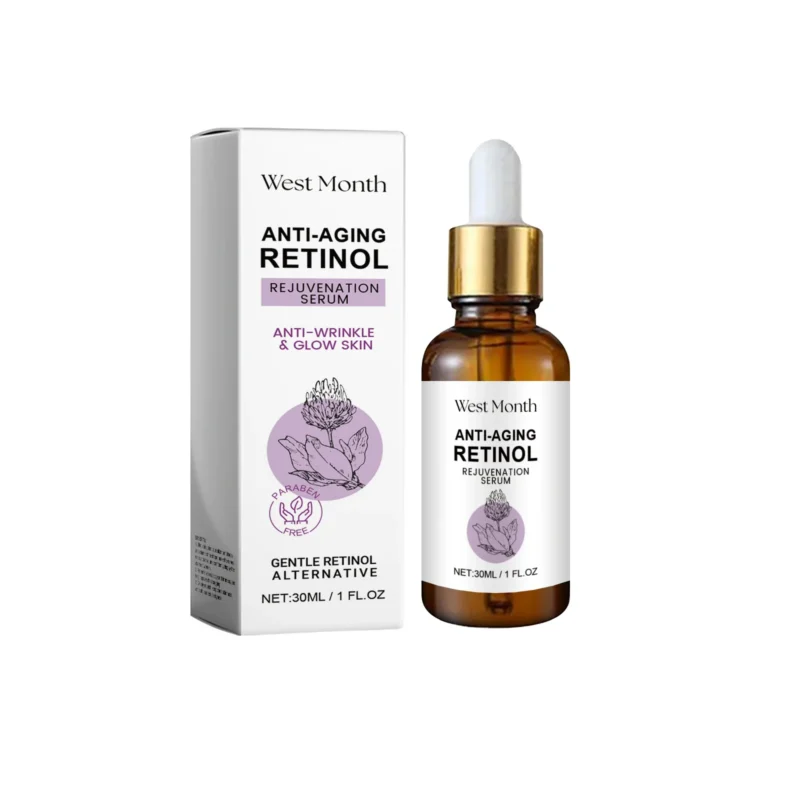 West Month Retinol Eye Serum 30ml in sleek dropper bottle for reducing fine lines and dark circles