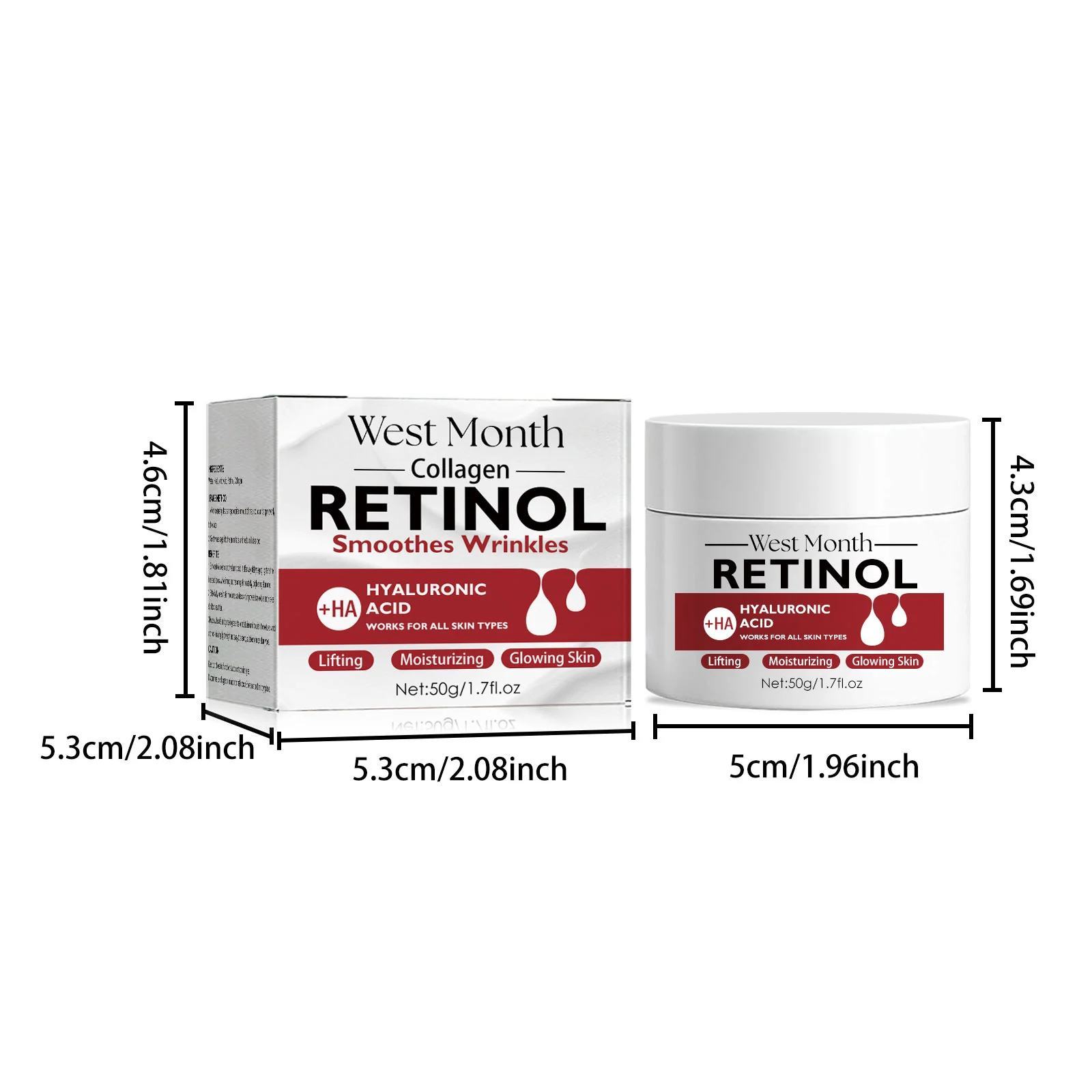 West Month Retinol Firming Cream for Wrinkles, Moisturizing, Glowing Skin 1 retinol firming face cream wes qmy9w6ws desc 1