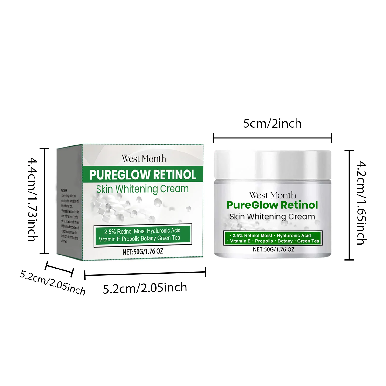 Retinol Skin Brightening Cream 2.5% with Hyaluronic Acid for Dullness & Moisture 50g 1 retinol skin brightening cream 2 5percent hyaluronic acid 50g wes e2rbewf2 desc 1