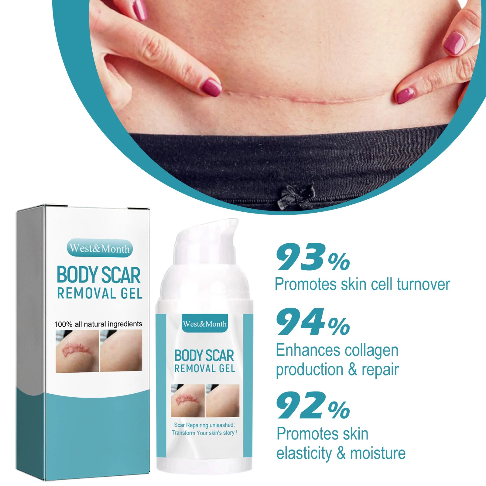 Scar Removal Gel with Centella & Retinol to Repair & Smooth Skin 4 scar removal gel 30ml wes prgghnkp desc 4