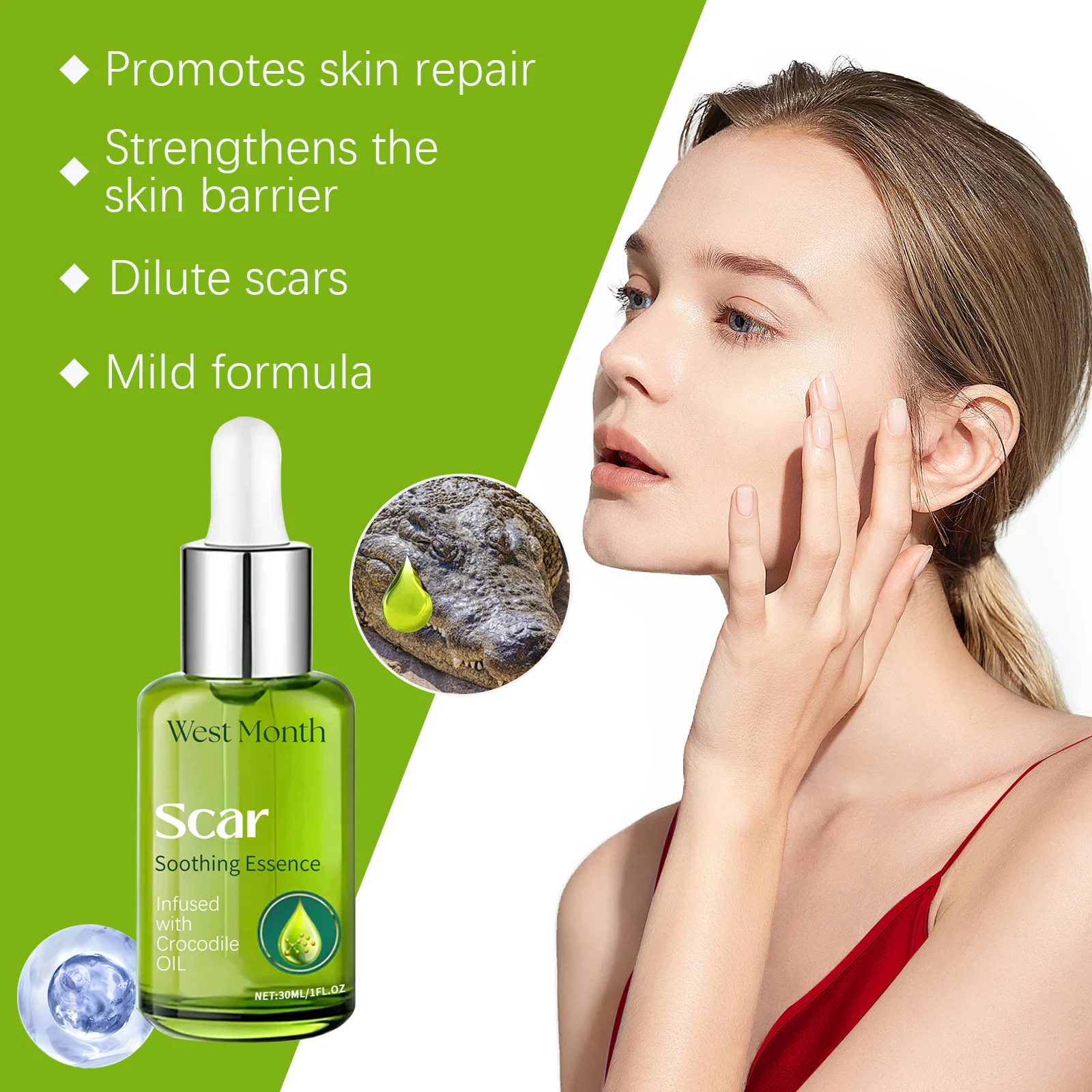 Scar Soothing Essence Repairs Skin, Reduces Stretch Marks & Wrinkles 30ml 5 scar soothing essence repair 30ml wes zcwkjy9k desc 5