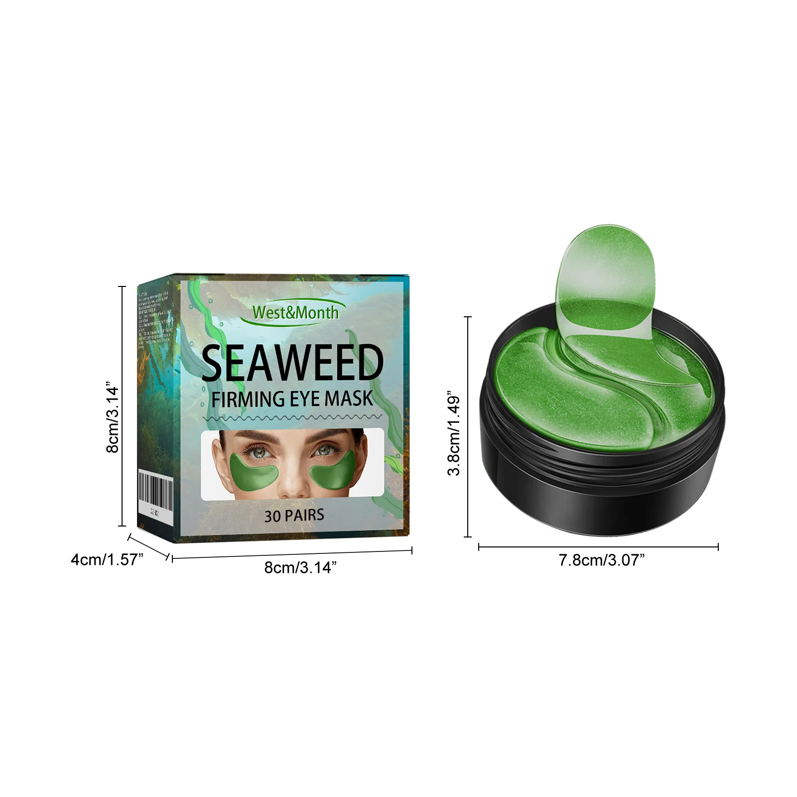 West Month Seaweed Firming Eye Mask for Wrinkles, Dark Circles & Puffy Eyes 1 seaweed firming eye mask wes 7bm2j5h7 desc 1