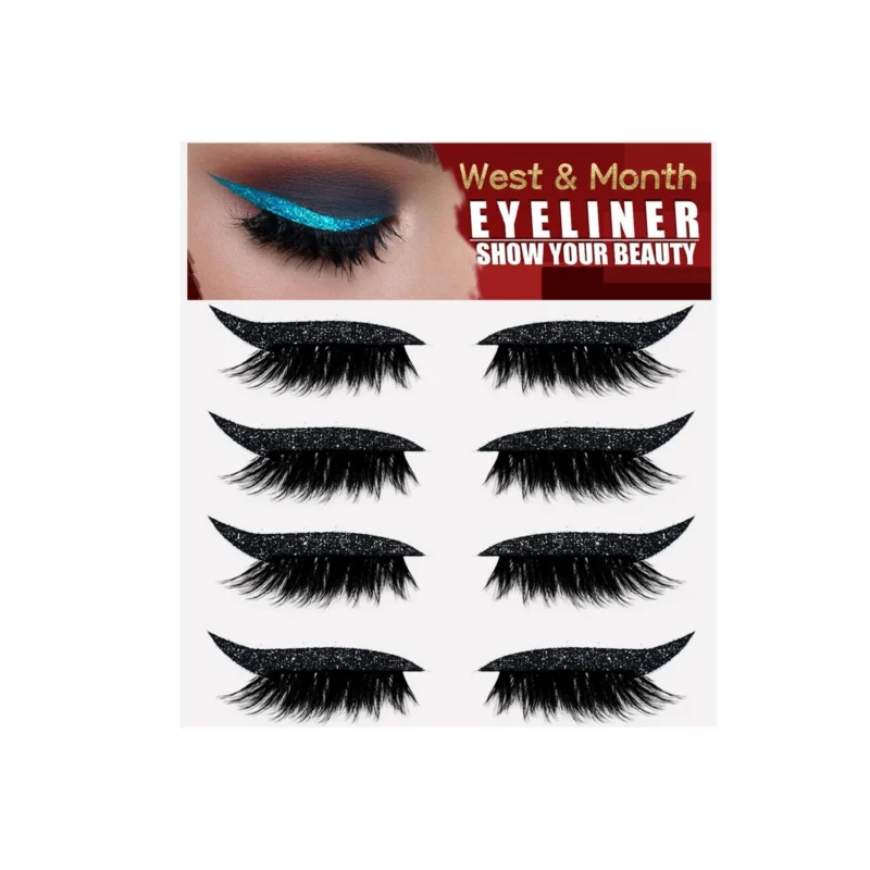 West Month 6-Pair Self-Adhesive Eyeliner Stickers Reusable Eye Makeup for Party Stage