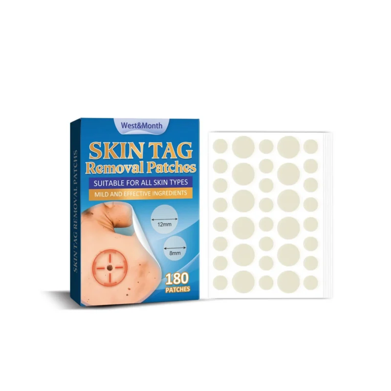 West Month Skin Tag Removal Patches with Centella Asiatica and Salicylic Acid, 180 Count for Flat Warts and Skin Repair