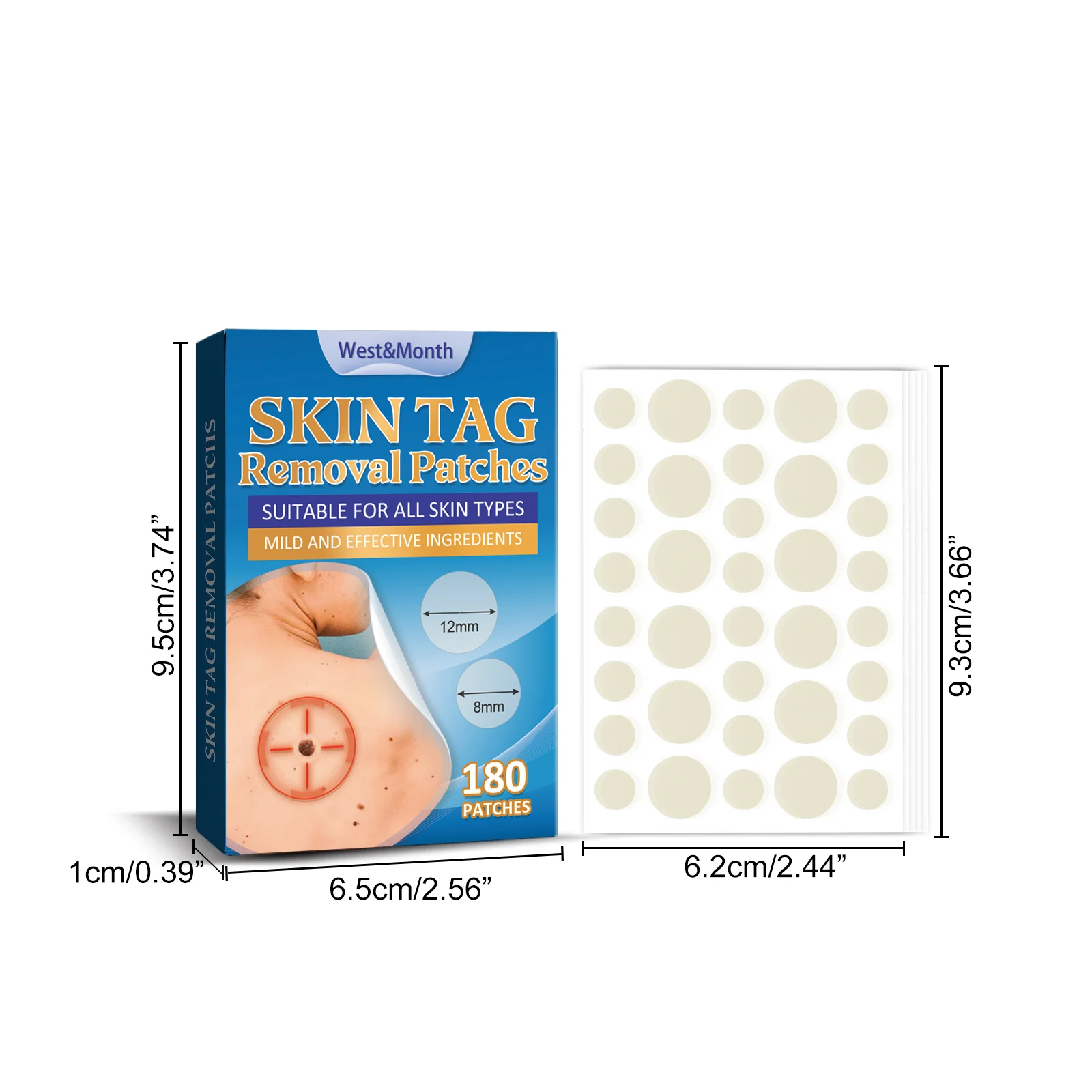 Skin Tag Removal Patches 180 Pcs with Centella & Salicylic Acid for Warts, Moles, Skin Repair 1 skin tag removal patches 180pcs centella salicylic acid wes 3t6cvp4x desc 1