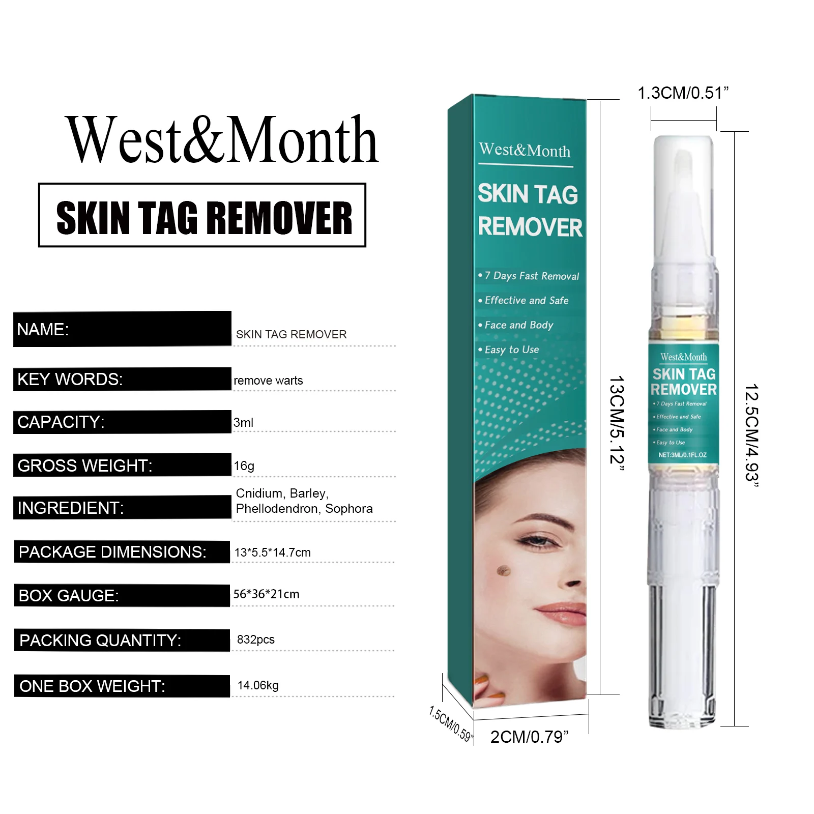 Skin Tag Remover Pen 7 Days Fast Removal Effective & Safe for Face Body Warts 3ml 1 skin tag remover pen 3ml wes 8djgwb5r desc 1
