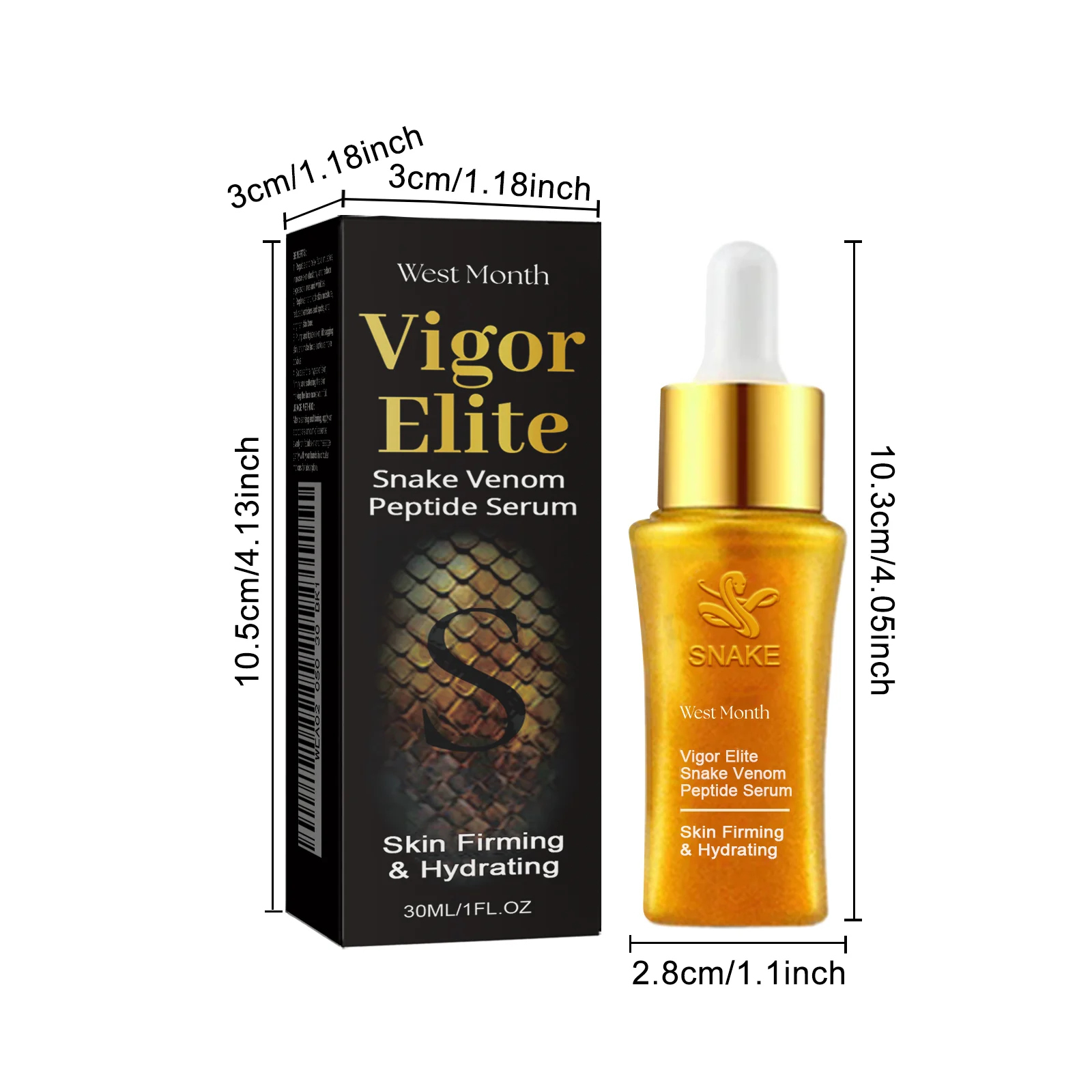 West Month Snake Venom Peptide Serum Anti-Wrinkle Firming Hydrating Facial Treatment 1 snake venom peptide serum wes fa9wgwpb desc 1