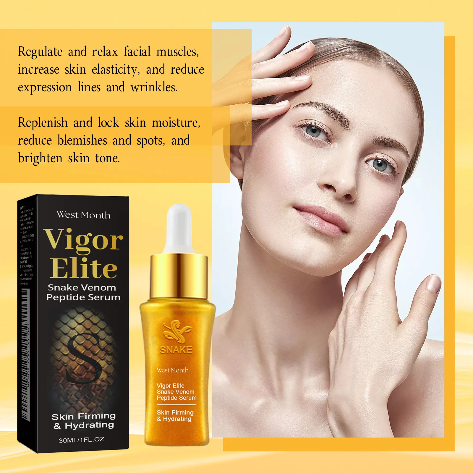 West Month Snake Venom Peptide Serum Anti-Wrinkle Firming Hydrating Facial Treatment 5 snake venom peptide serum wes fa9wgwpb desc 5