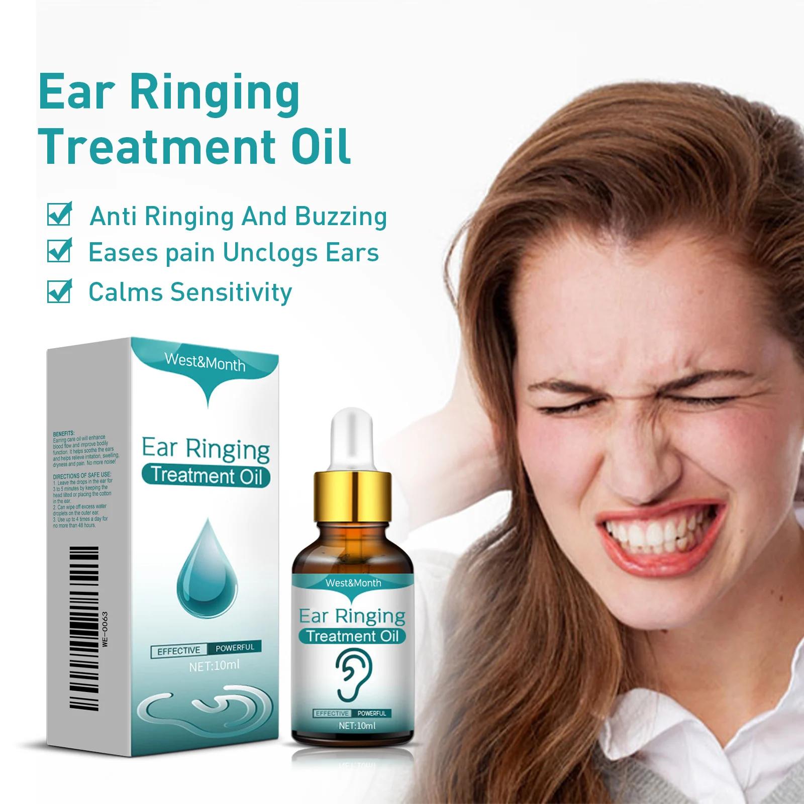 West Month Tinnitus Ear Drops for Ringing, Itchy Ears, Pain Relief, and Ear Cleaning 1 tinnitus ear drops ear care wes 3gdyb2wr desc 1