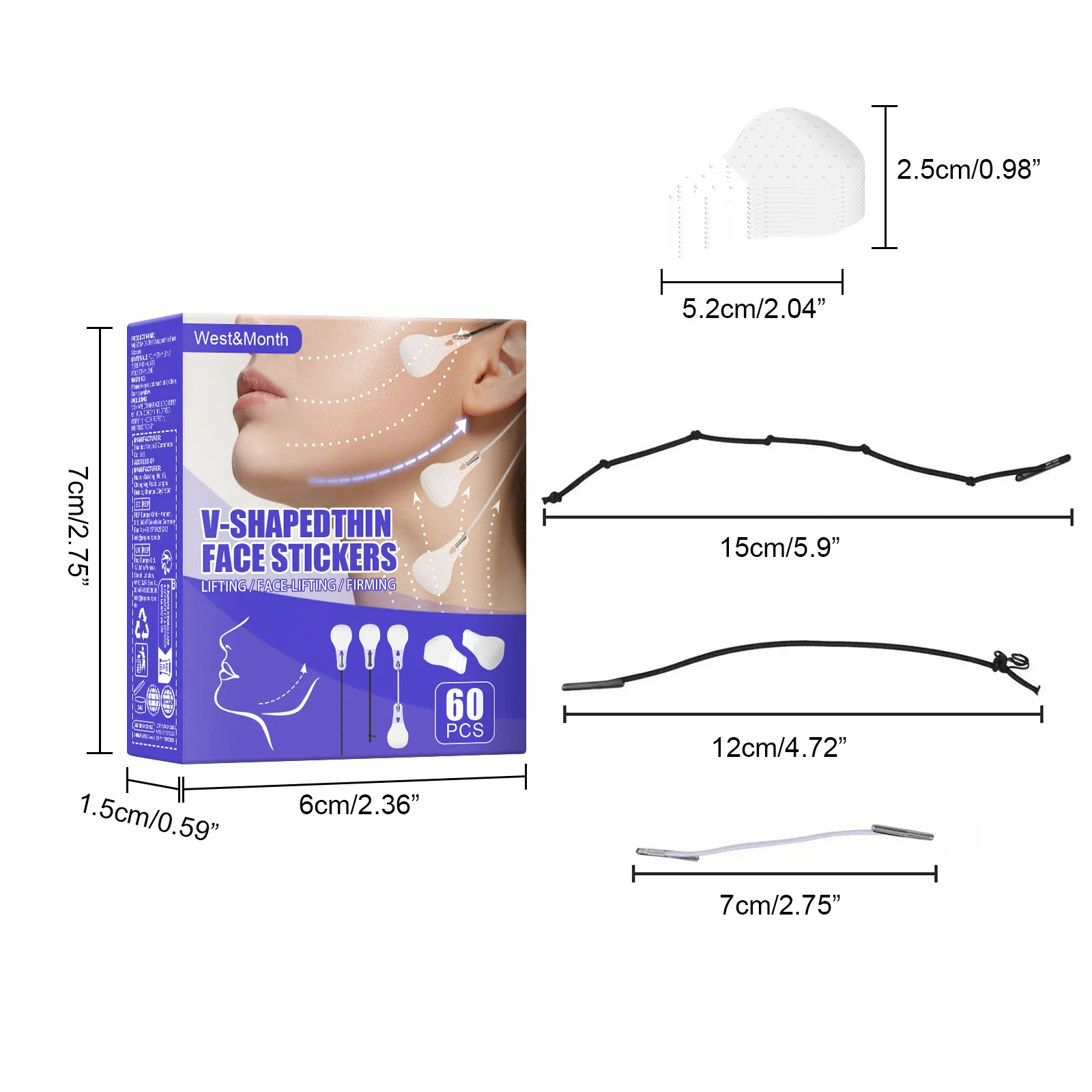 V-Shaped Face Lifting Patches Facial Firming Anti-Aging Slimming Tape 1 v shaped face lifting patches facial firming slimming tape wes j4gyg3mn desc 1