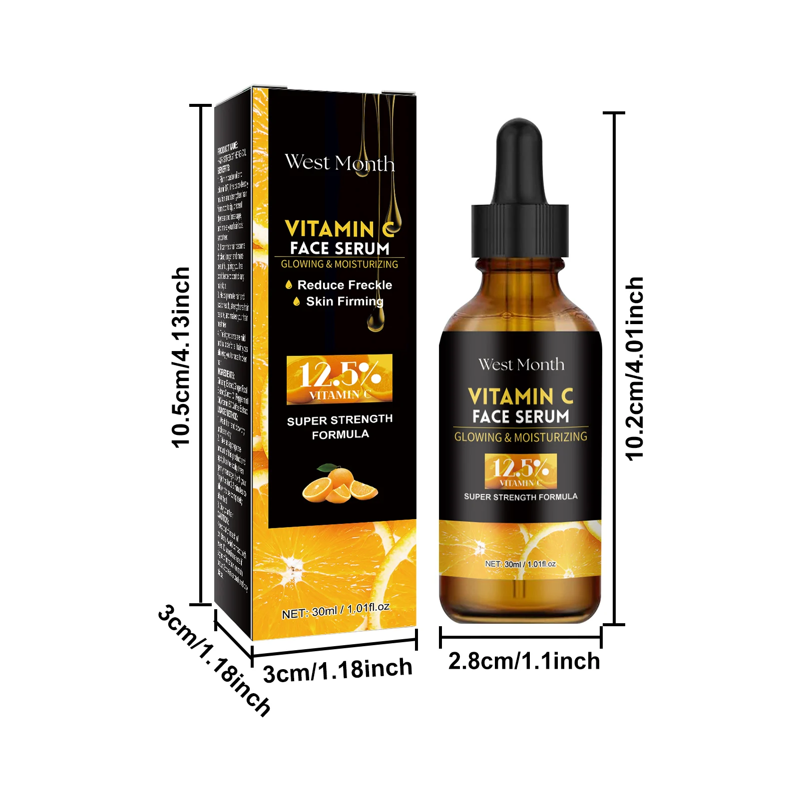West Month Vitamin C Face Serum - Anti-Aging, Brightening, Moisturizing, 12.5% Super Strength Formula 1 vitamin c face serum wes x8kmjeyt desc 1
