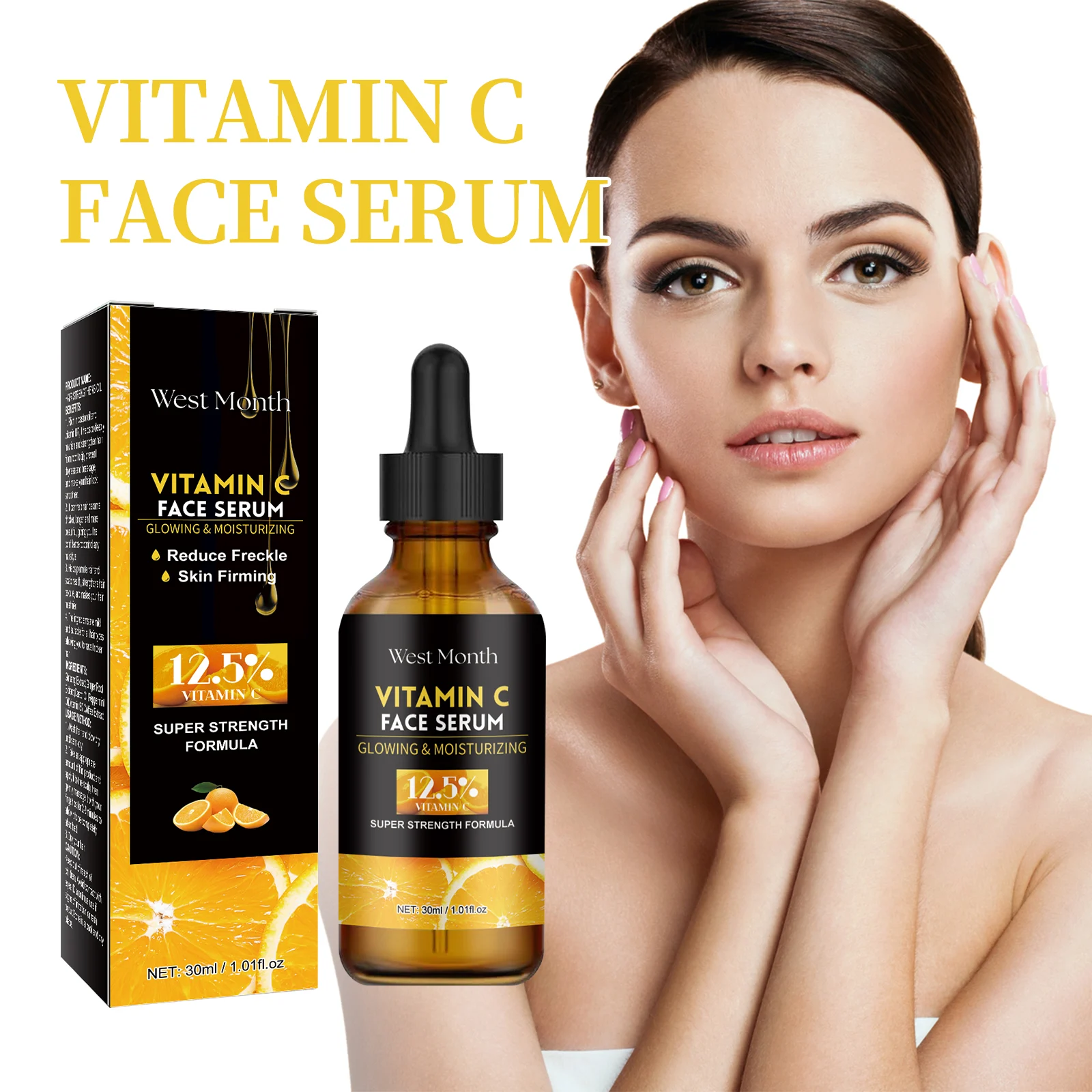 West Month Vitamin C Face Serum - Anti-Aging, Brightening, Moisturizing, 12.5% Super Strength Formula 2 vitamin c face serum wes x8kmjeyt desc 2