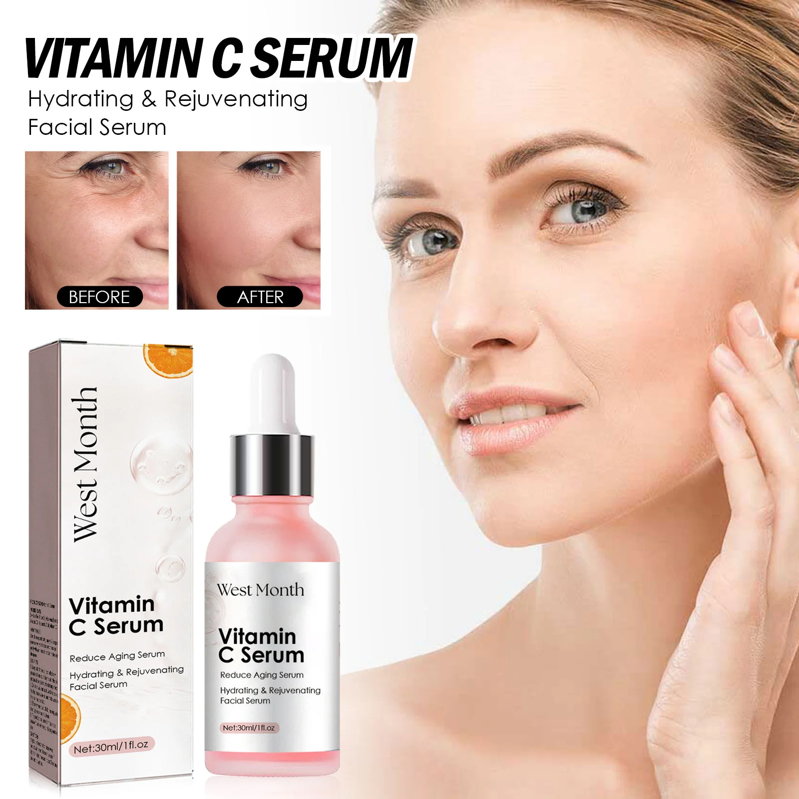 West Month Vitamin C Serum for Face, Hydrating, Brightening, Anti-Aging, 30ml 2 vitamin c facial serum wes 7cpza6s7 desc 2