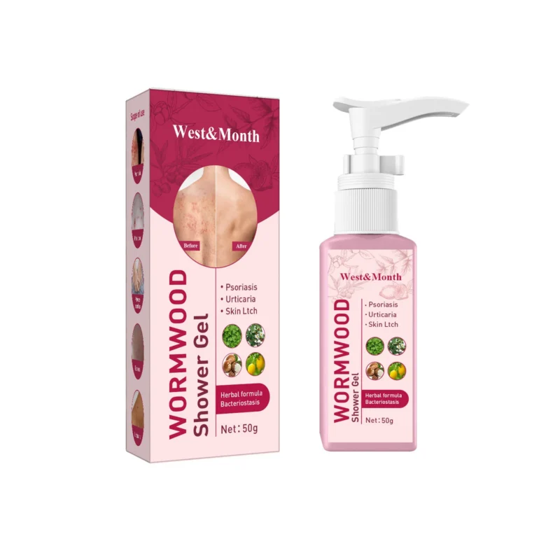 West Month Wormwood Shower Gel with Chrysanthellum and Artemisia Extract for Psoriasis & Eczema